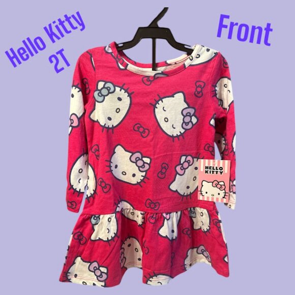 {Kid's} NWT Hello Kitty Dress~ 2T~ Hot Pink (C18) - Picture 1 of 4